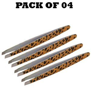 Forgica Professional Stainless Steel Panther Yellow Tweezers Pack fo 04